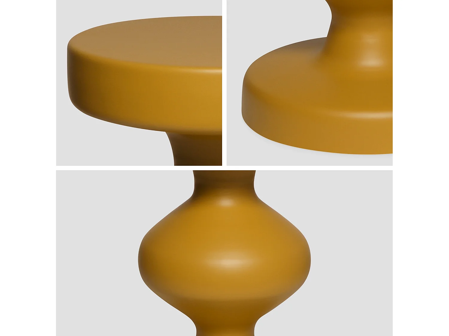 Table d'appoint. bout de canapé. table de chevet en métal. moutarde. Hawa Ø29.5 x H 48.5cm