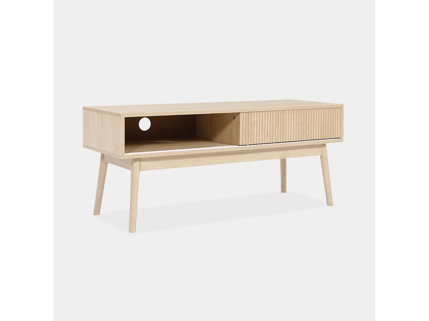 Mueble tv escandinavo efecto madera, 115cm madera