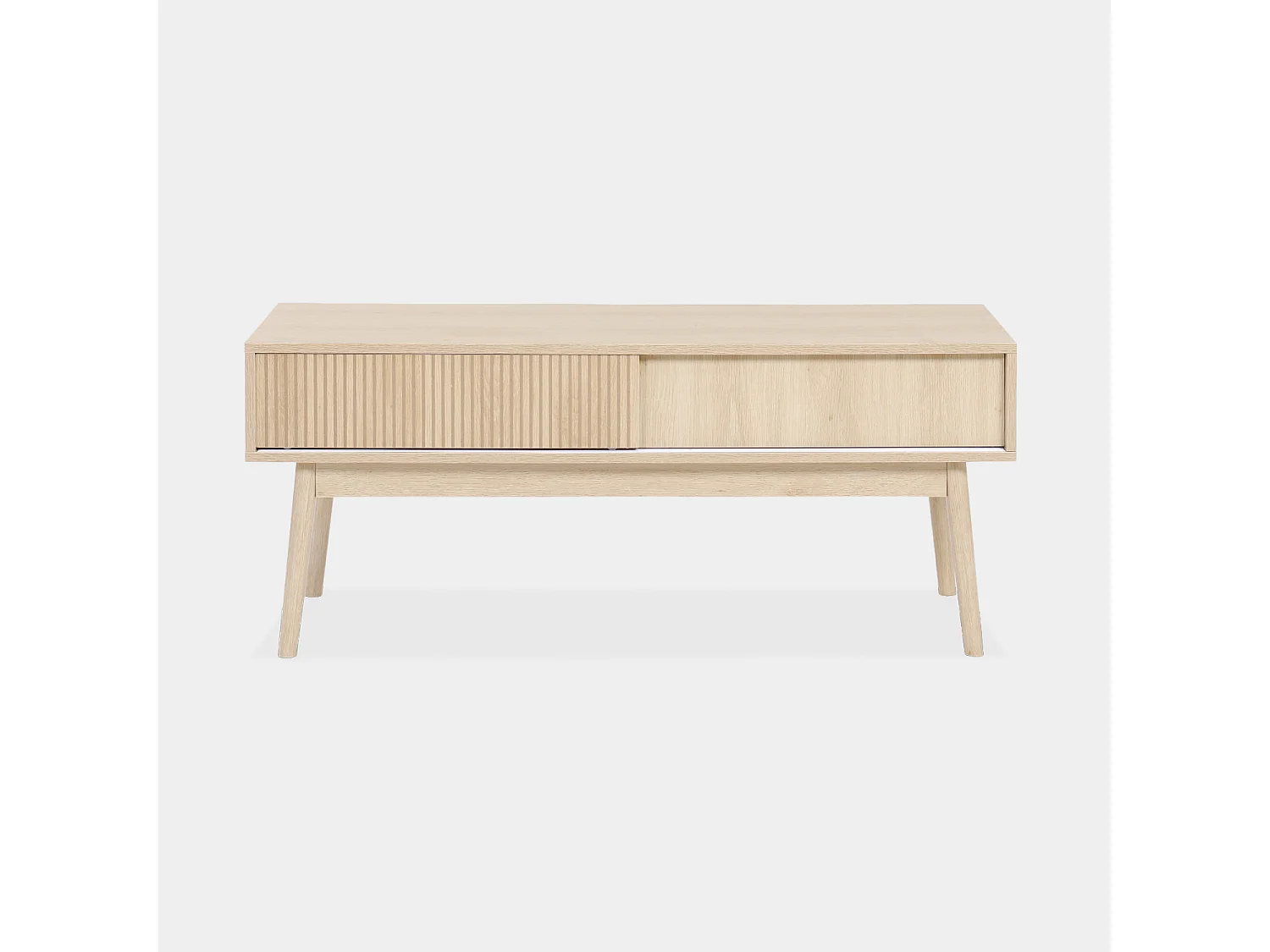 Meuble TV décor bois. 2 portes coulissantes L 115 x l 40 x H 48cm - Linear