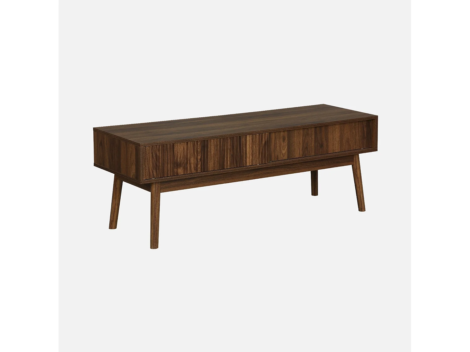 Mueble tv escandinavo efecto madera, 115cm madera oscura