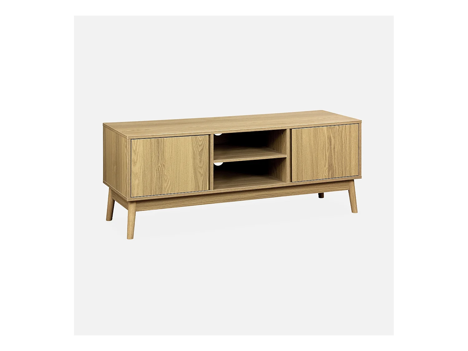 Meuble TV décor bois 2 portes L 120 x l 39 H 48cm - Dune