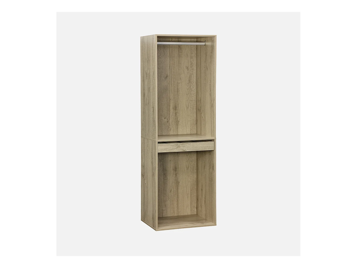 Module dressing avec penderie et porte-pantalons. naturel. panneaux stratifiés