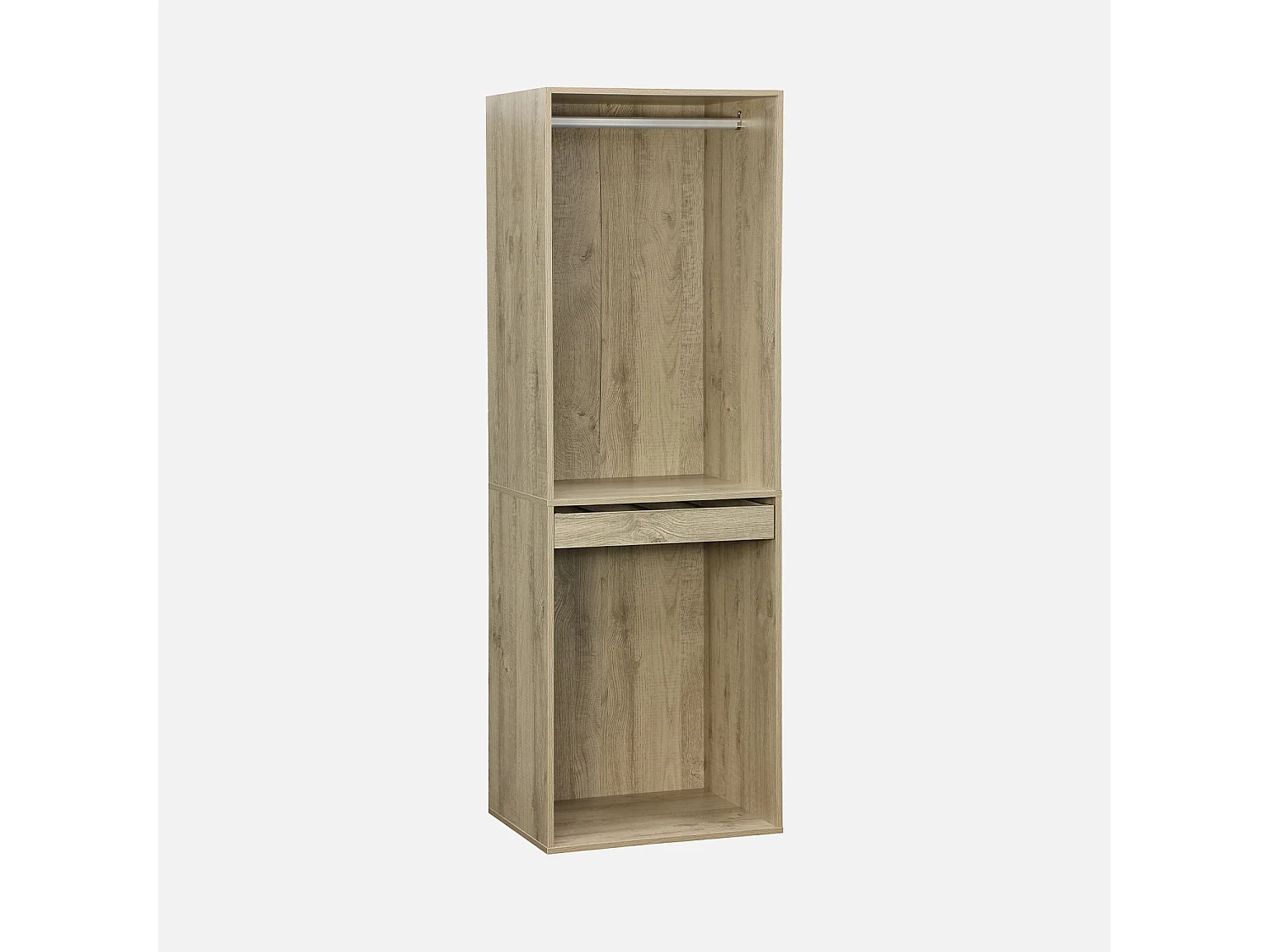 Module dressing avec penderie et porte-pantalons. naturel. panneaux stratifiés