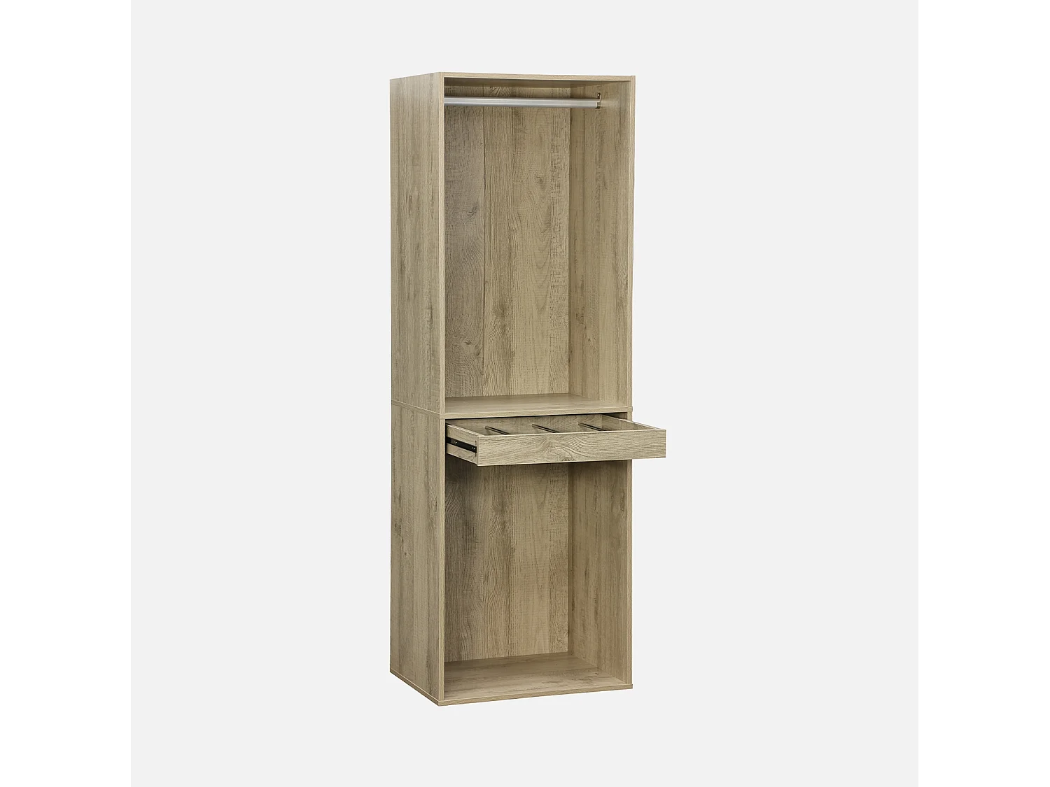 Module dressing avec penderie et porte-pantalons. naturel. panneaux stratifiés