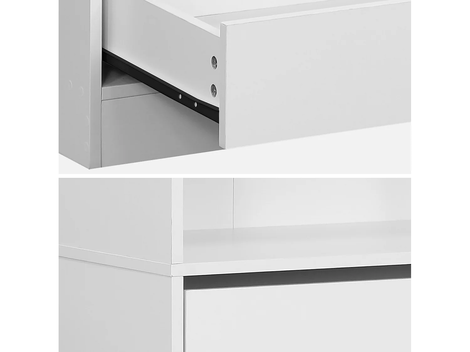 Module dressing avec 5 tiroirs et 2 étagères. blanc.  panneaux stratifiés