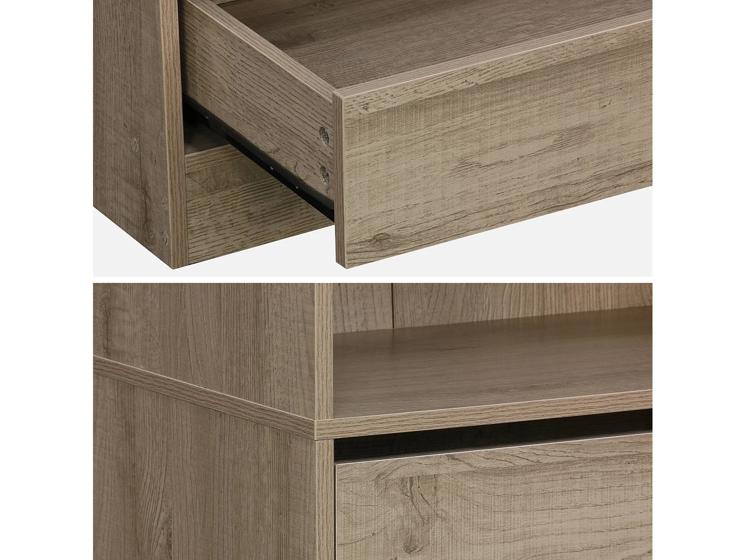 Modulo armadio con 5 cassetti e 2 ripiani, marrone naturale