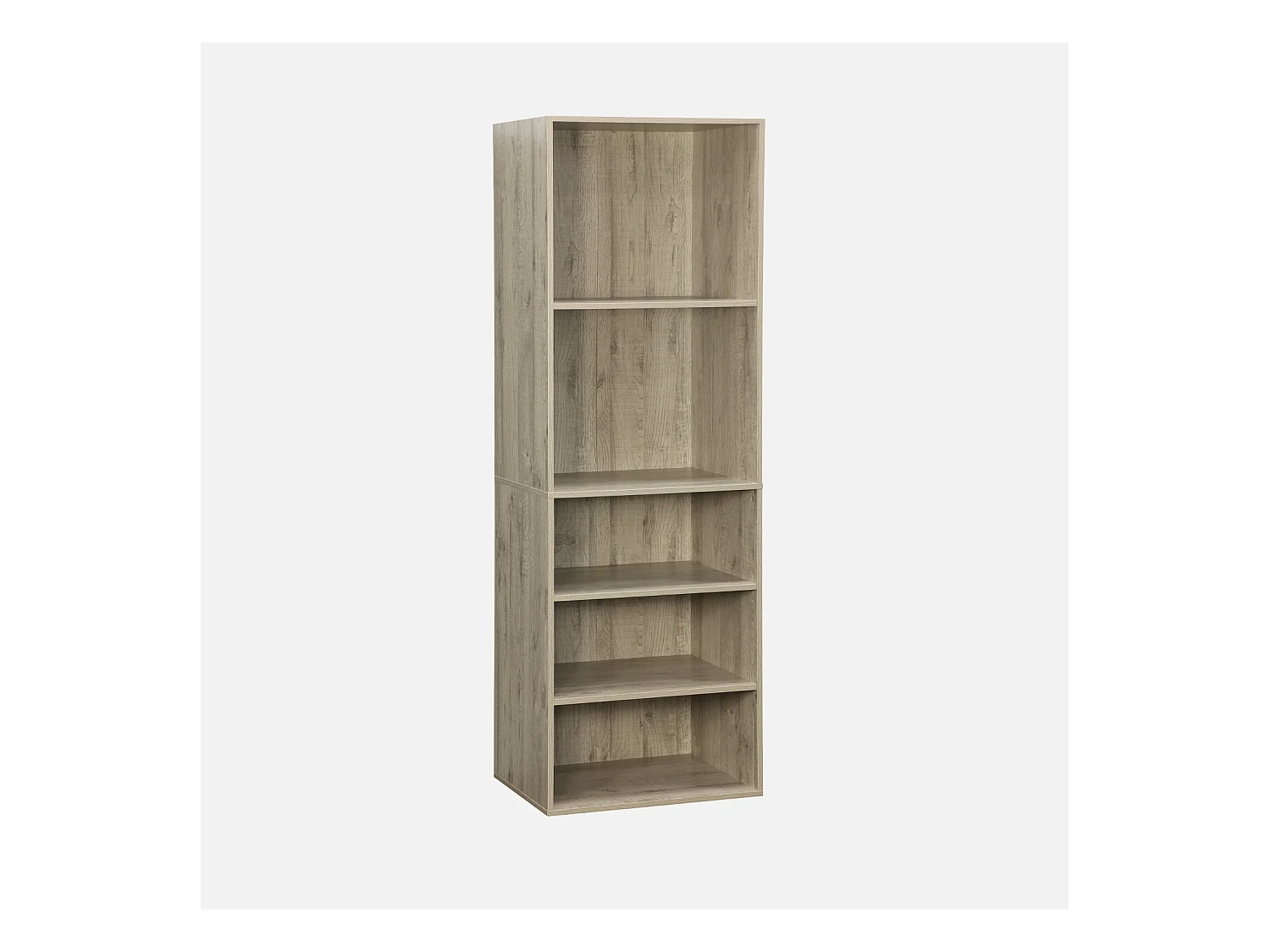 Module dressing avec 5 étagères. couleur naturel. panneaux stratifiés
