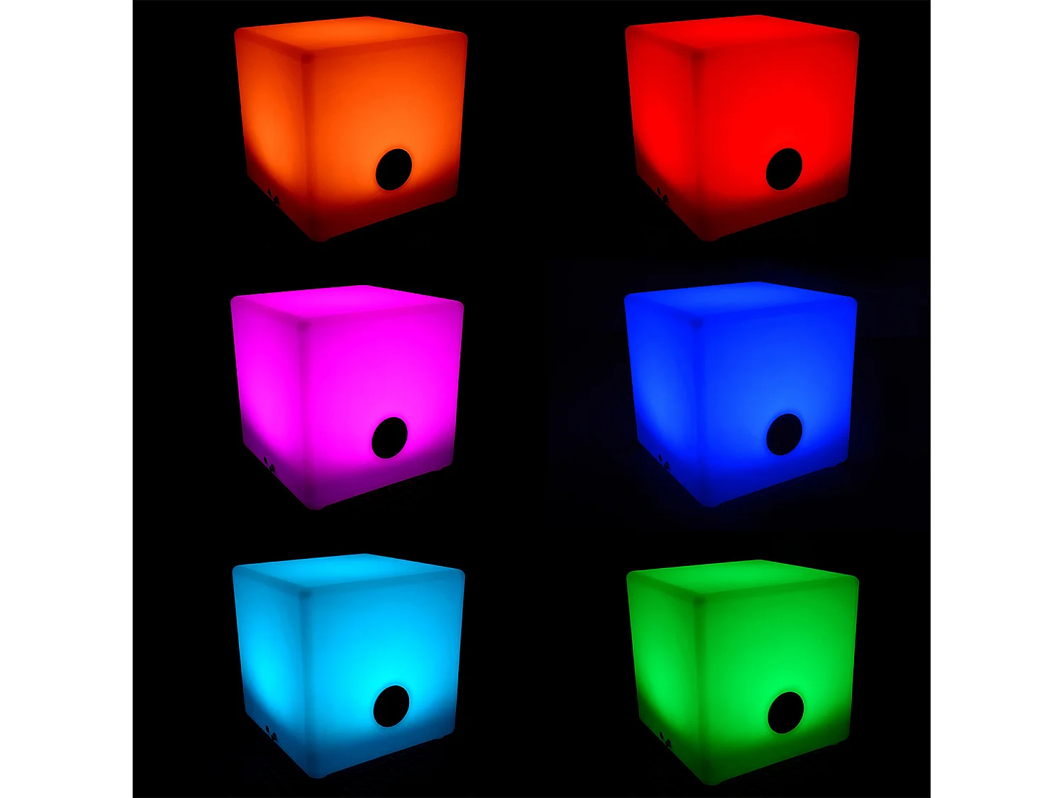 Enceinte Bluetooth lumineuse LED multicolore pour l'extérieur rechargeable - 7 couleurs