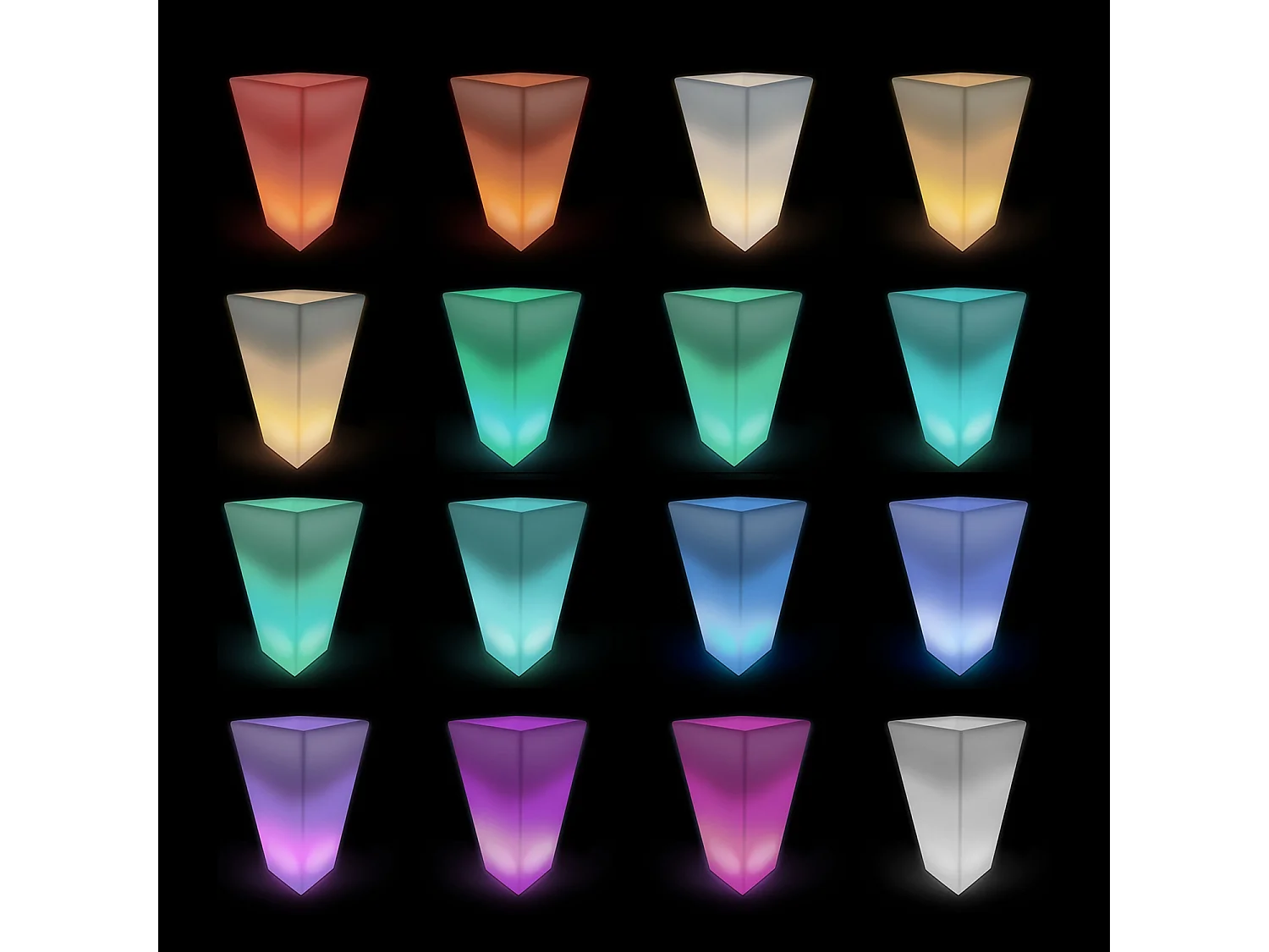 Vaso luminoso led colore bianco con batteria ricaricabile, multicolor