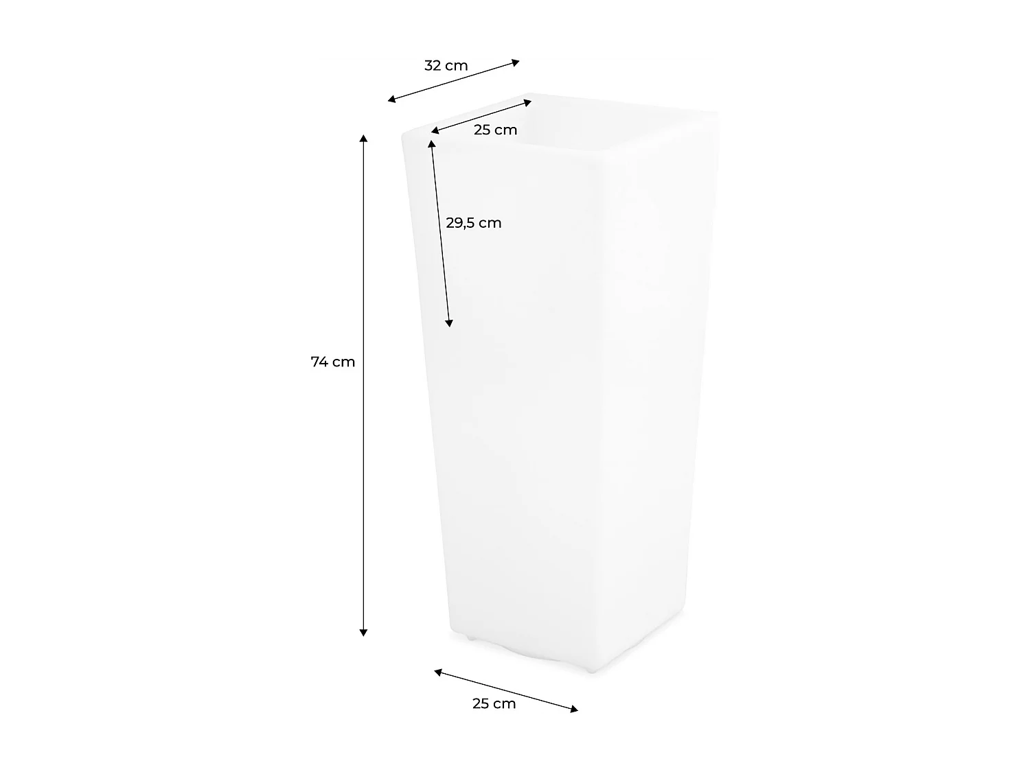 Vase LED 75cm - Pot de fleurs décoratif lumineux. 16 couleurs. 75cm. rechargeable. télécommande