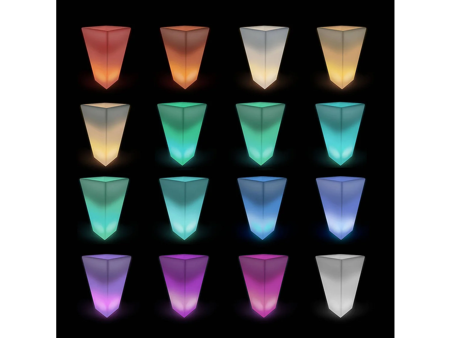 Vase LED 75cm - Pot de fleurs décoratif lumineux. 16 couleurs. 75cm. rechargeable. télécommande