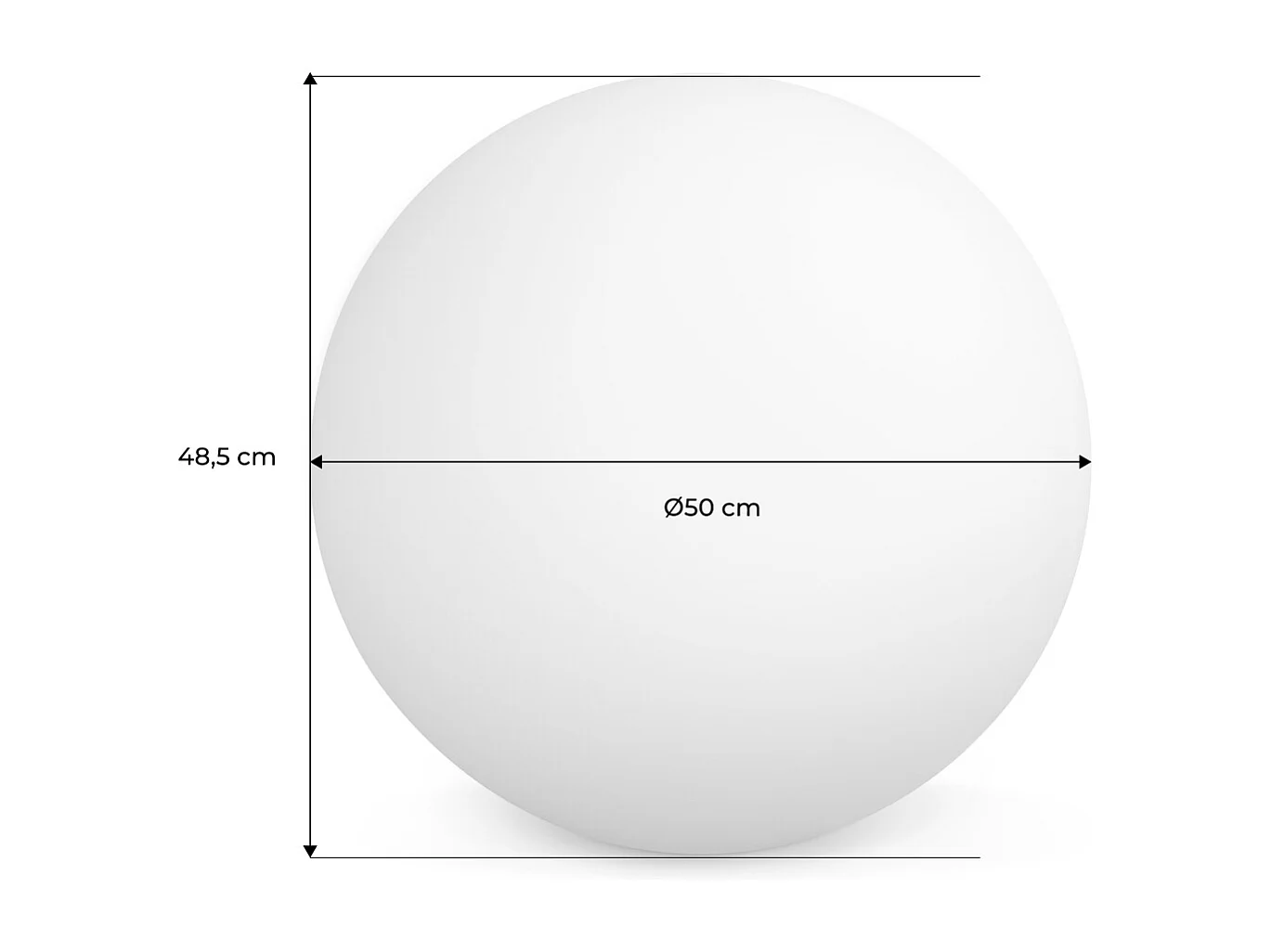 Boule LED 50cm - Sphère décorative lumineuse. 16 couleurs. Ø 50 cm