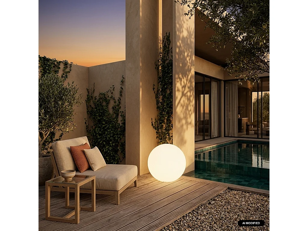 Bola luminosa LED inalámbrica, interior/exterior, 16 colores, Blanco