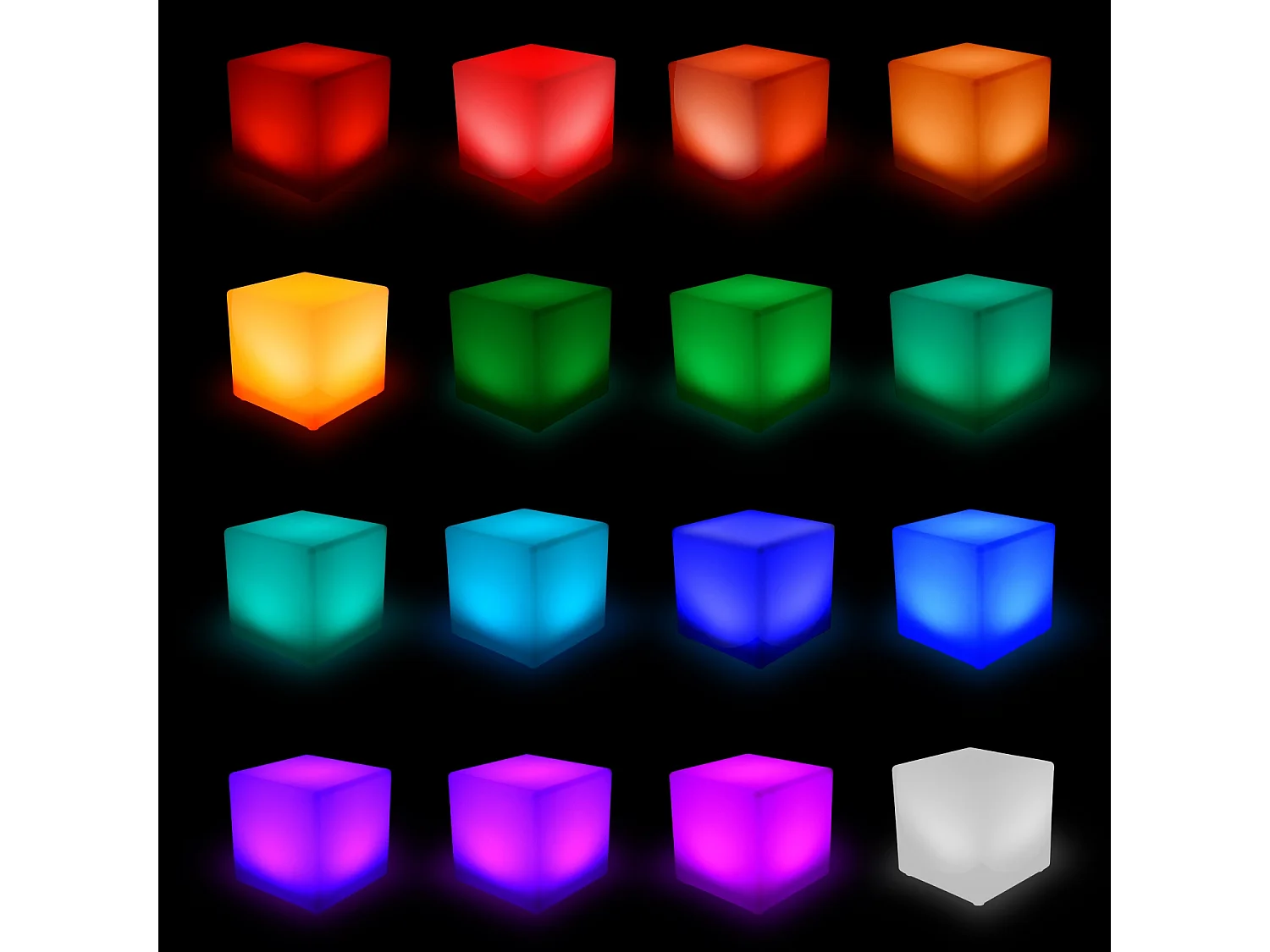 Cube LED 40cm - Cube décoratif lumineux. 16 couleurs. 40cm. rechargeable. télécommande