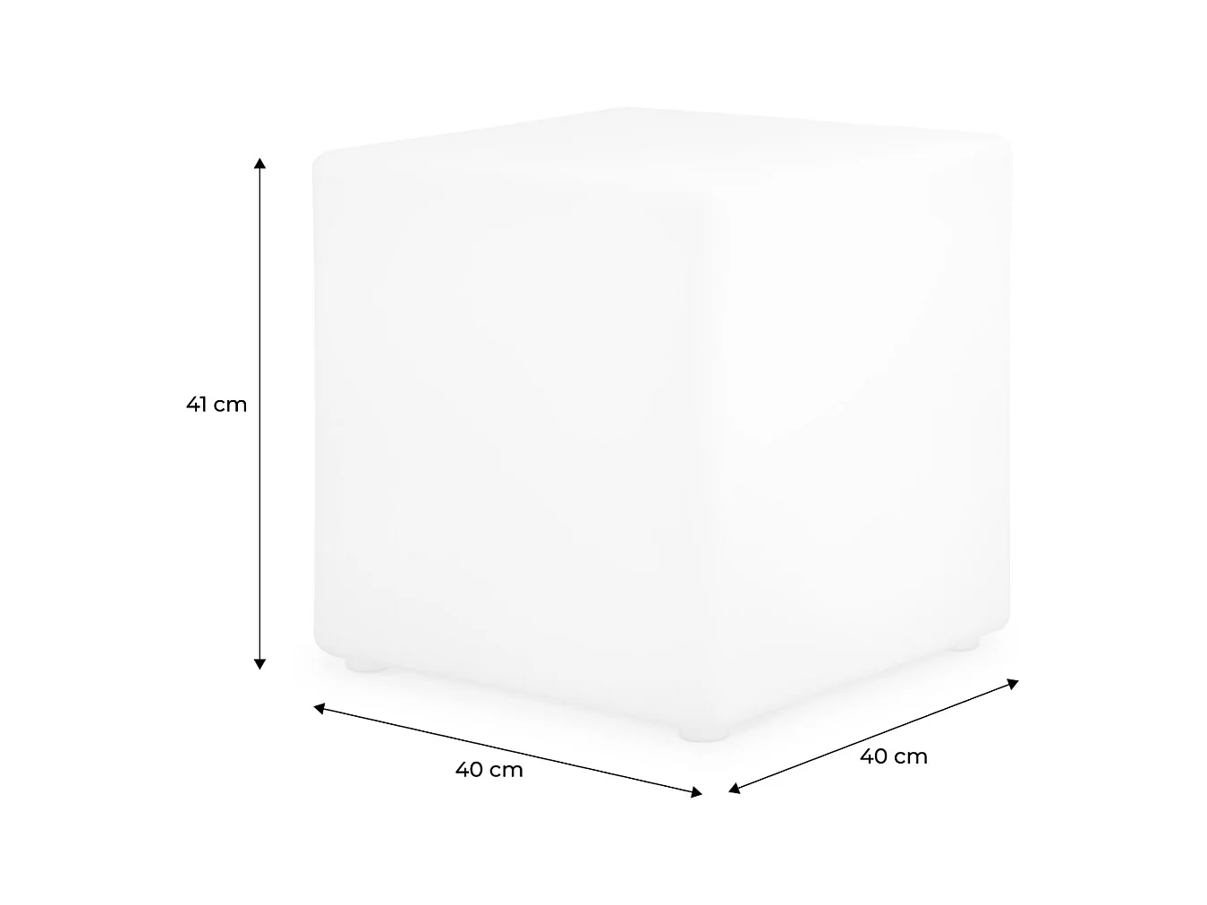 Lampada a cubo led colore bianco con batteria ricaricabile, multicolor