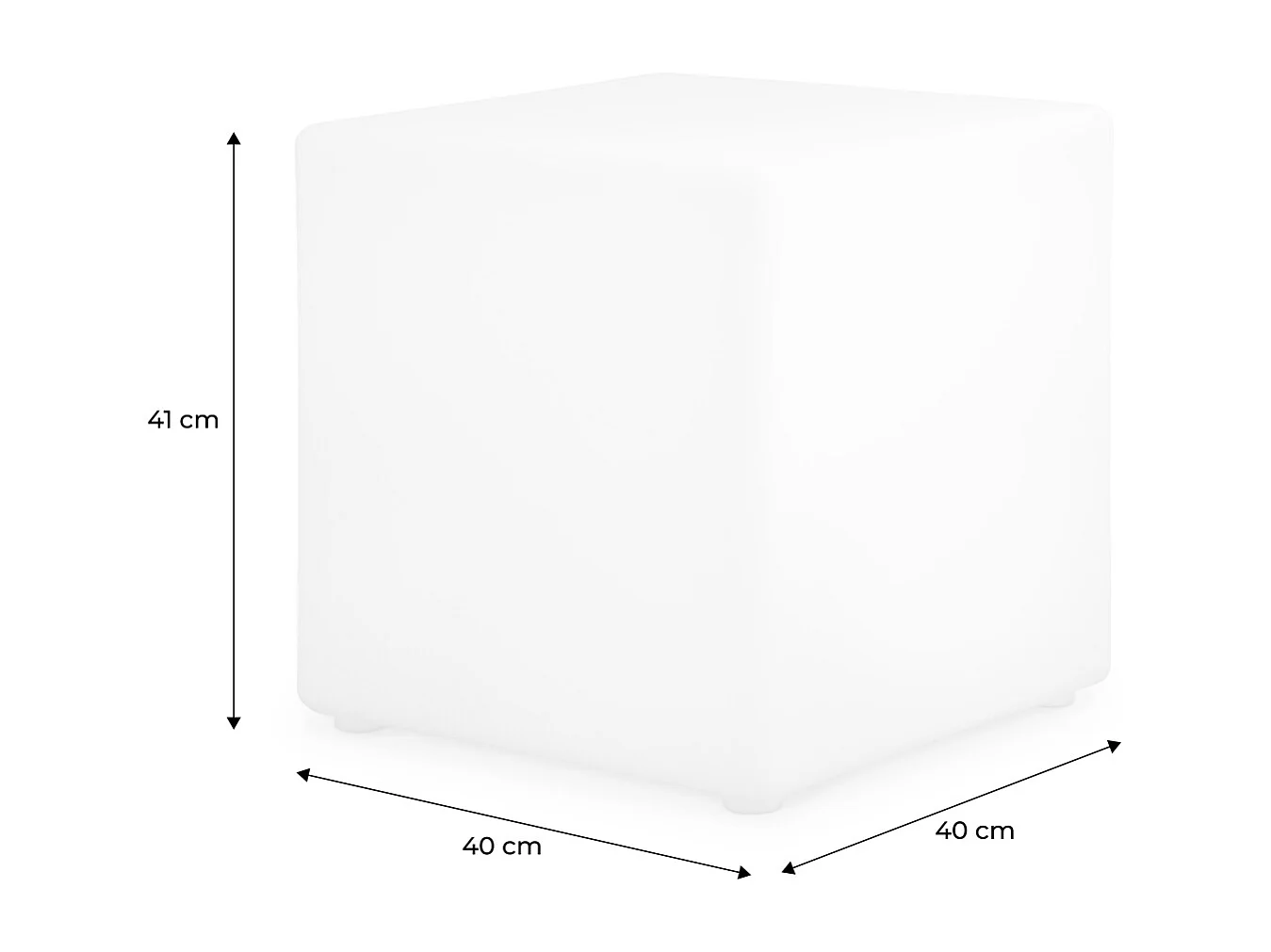 Cube LED 40cm - Cube décoratif lumineux. 16 couleurs. 40cm. rechargeable. télécommande