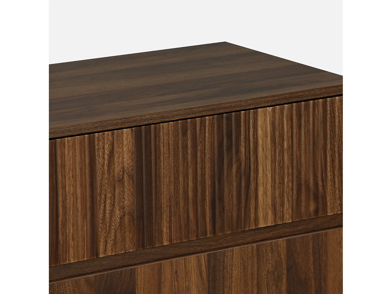 Cómoda con efecto madera, 3 cajones madera oscura