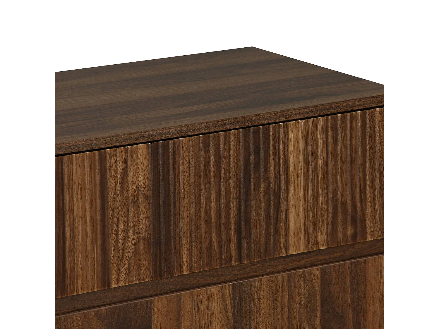 Commode de rangement décor bois de noyer. 3 tiroirs