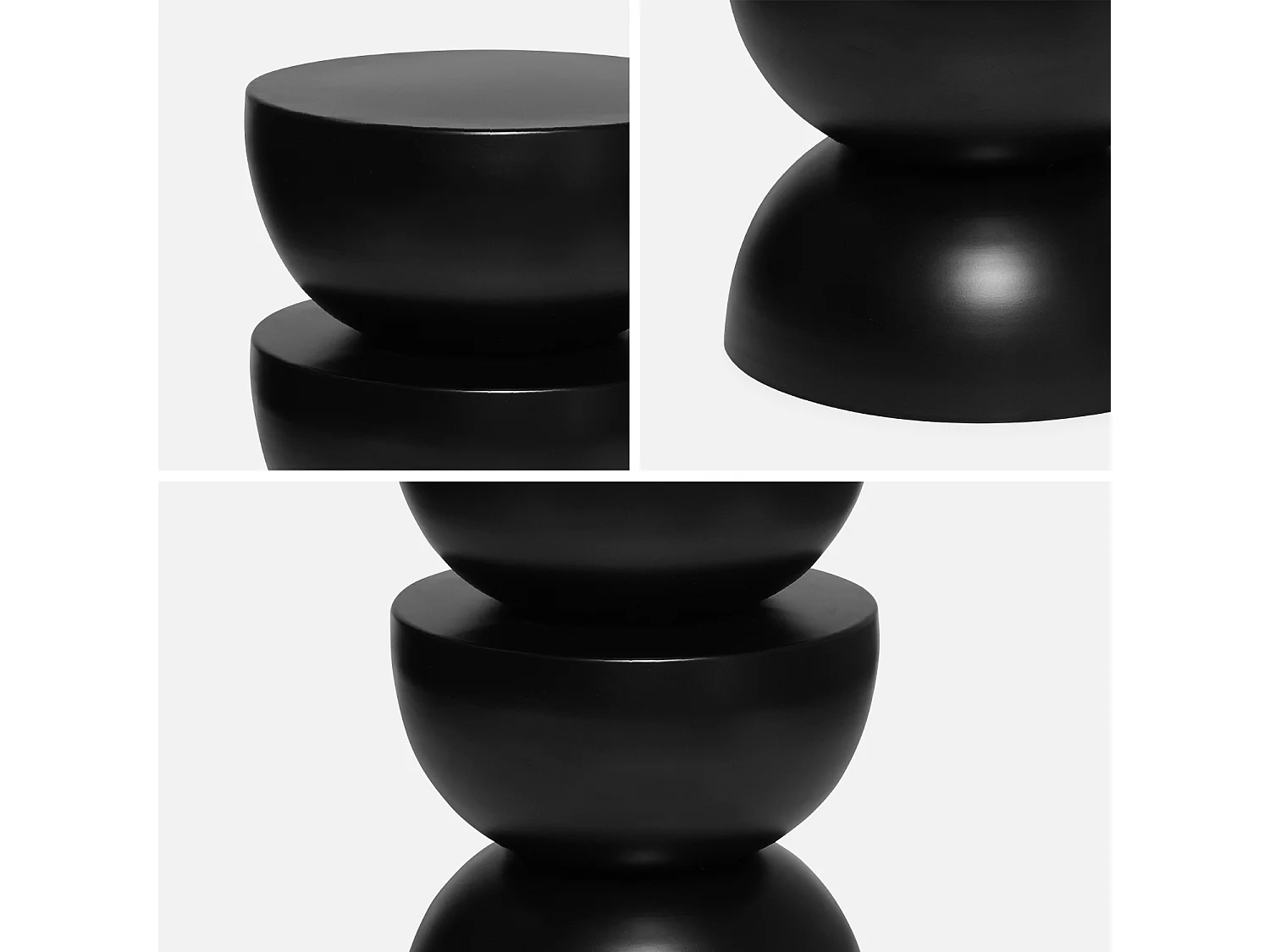 Mesa auxiliar o mesita de metal negro