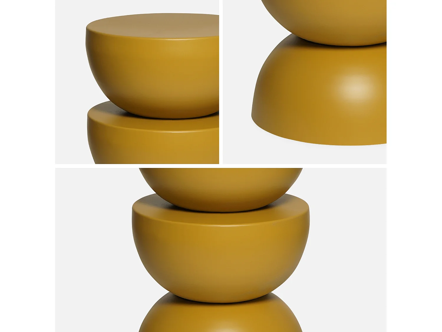 Table d'appoint. bout de canapé. table de chevet en métal. moutarde. Coumba. Ø32 x H 46.5cm