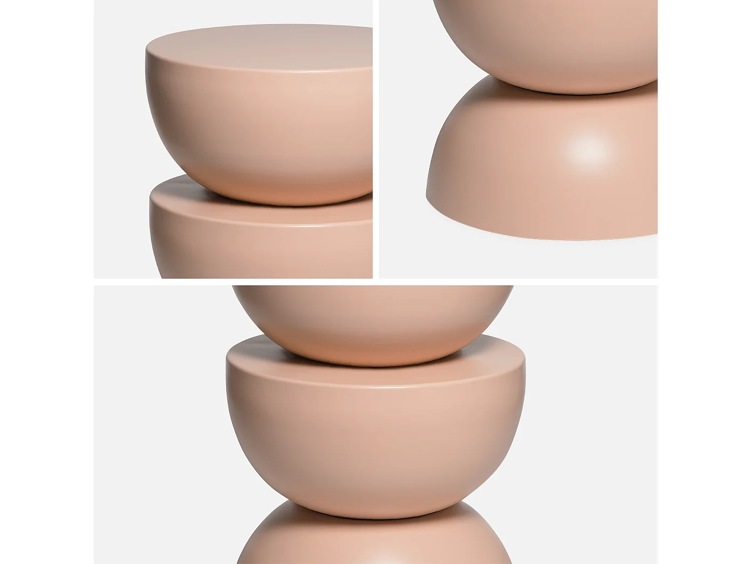 Mesa auxiliar o mesita de metal nude