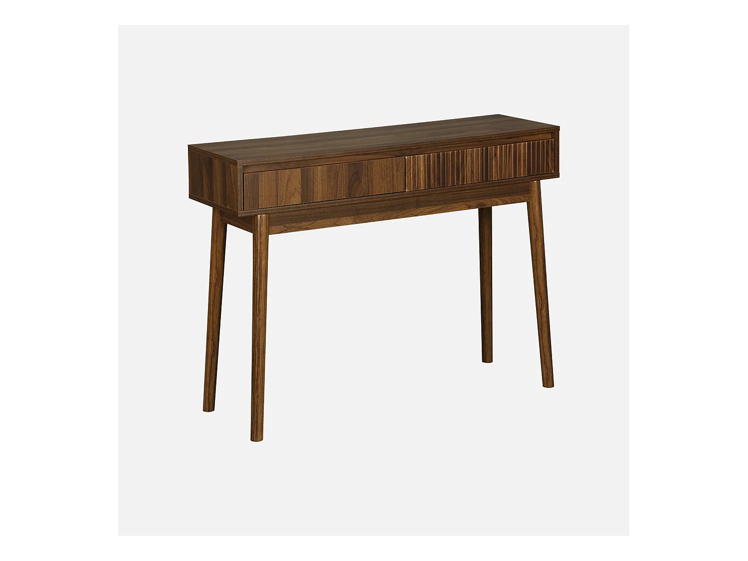 Console décor bois de noyer. 2 tiroirs - Linear