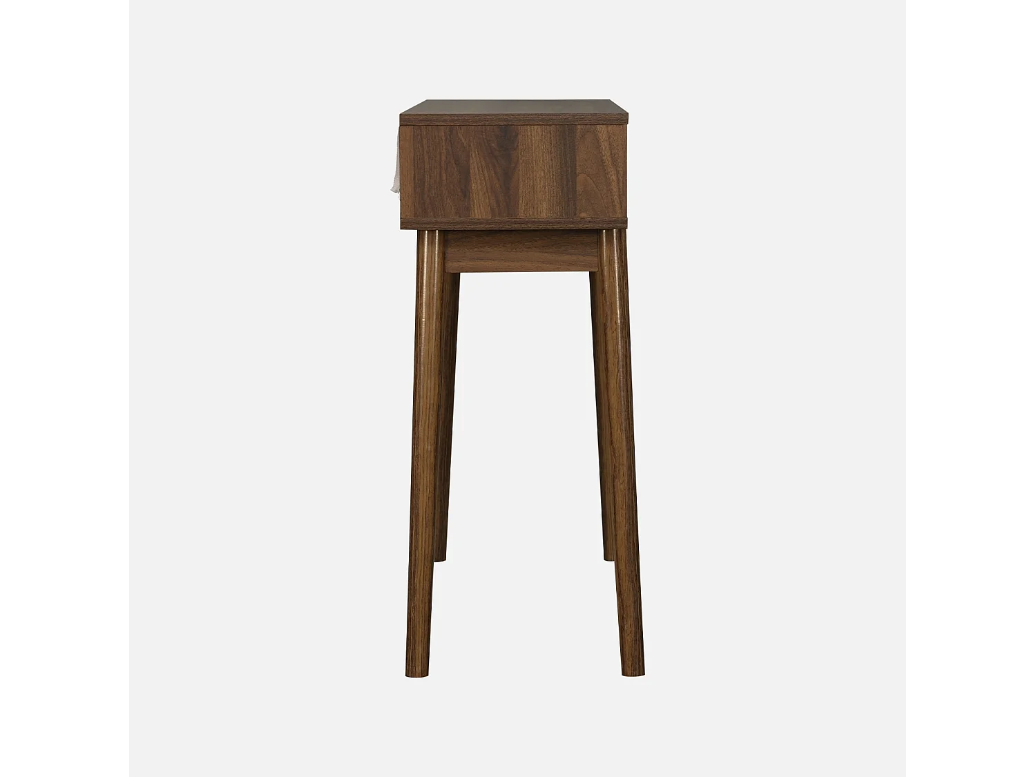 Consola con efecto madera de 2 cajones, 100cm madera oscura