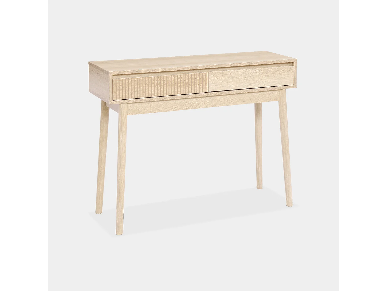 Consola con efecto madera de 2 cajones, 100cm madera