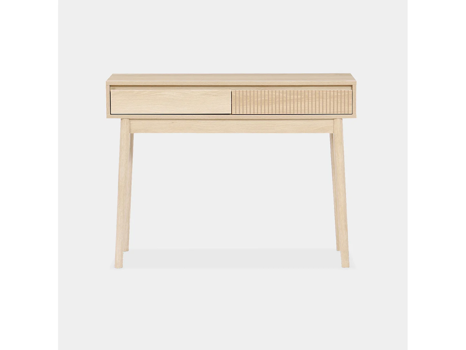 Consola con efecto madera de 2 cajones, 100cm madera