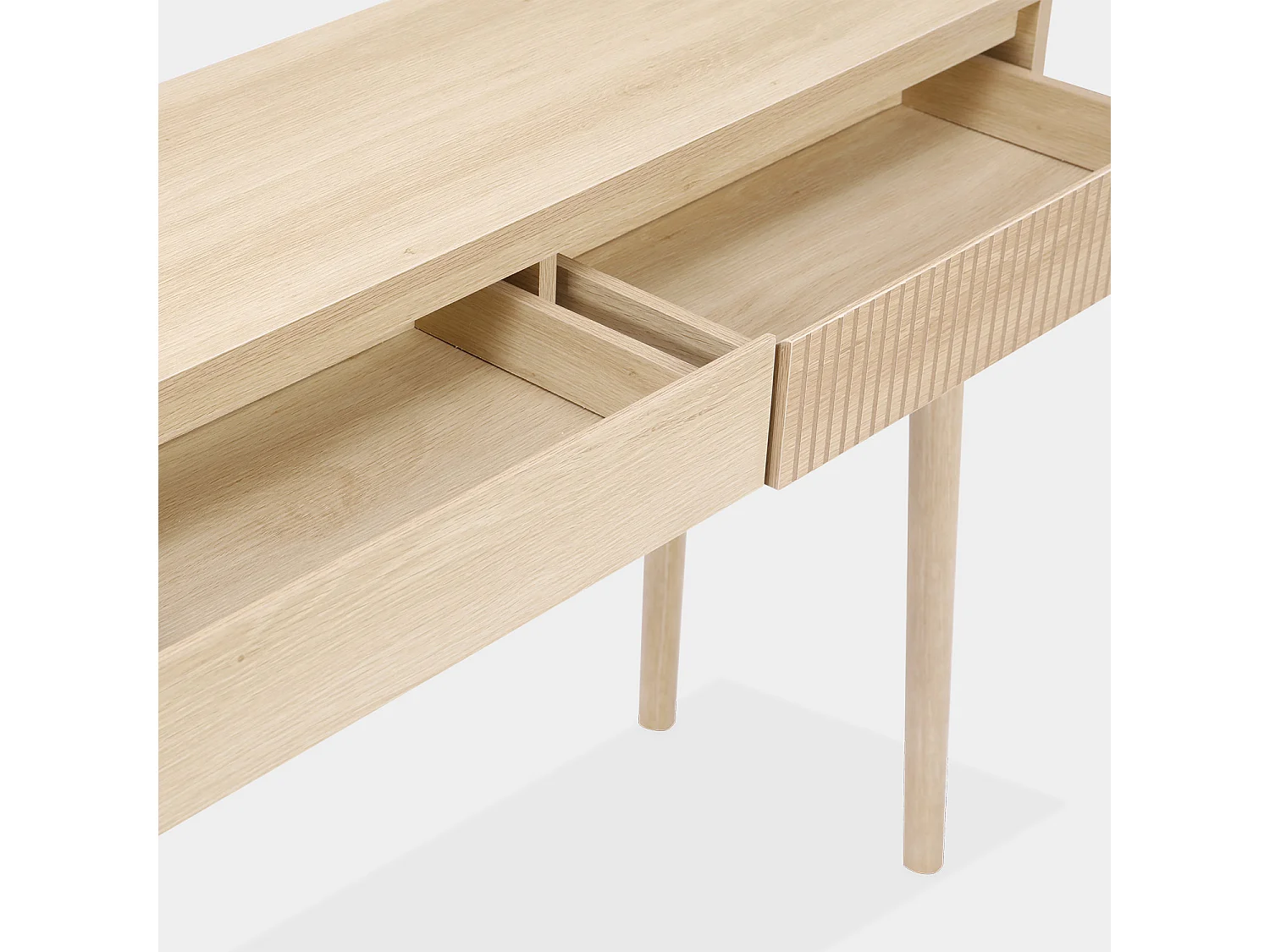 Consola con efecto madera de 2 cajones, 100cm madera