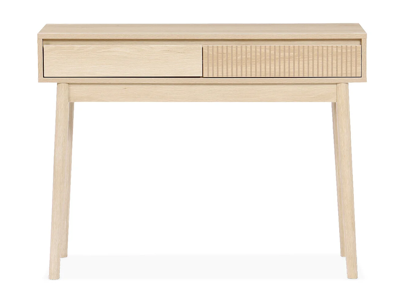 Consola con efecto madera de 2 cajones, 100cm madera