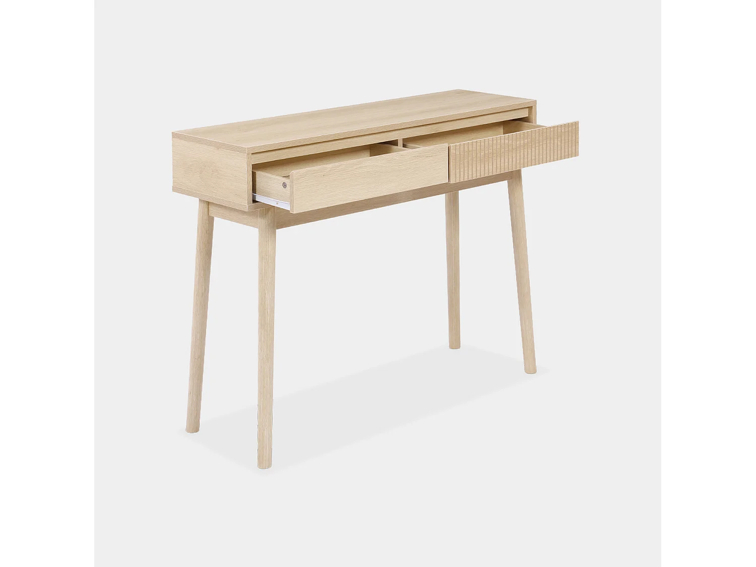 Consola con efecto madera de 2 cajones, 100cm madera