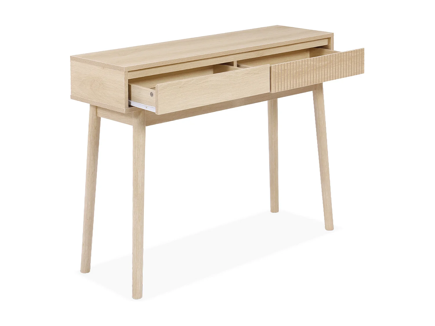 Consola con efecto madera de 2 cajones, 100cm madera