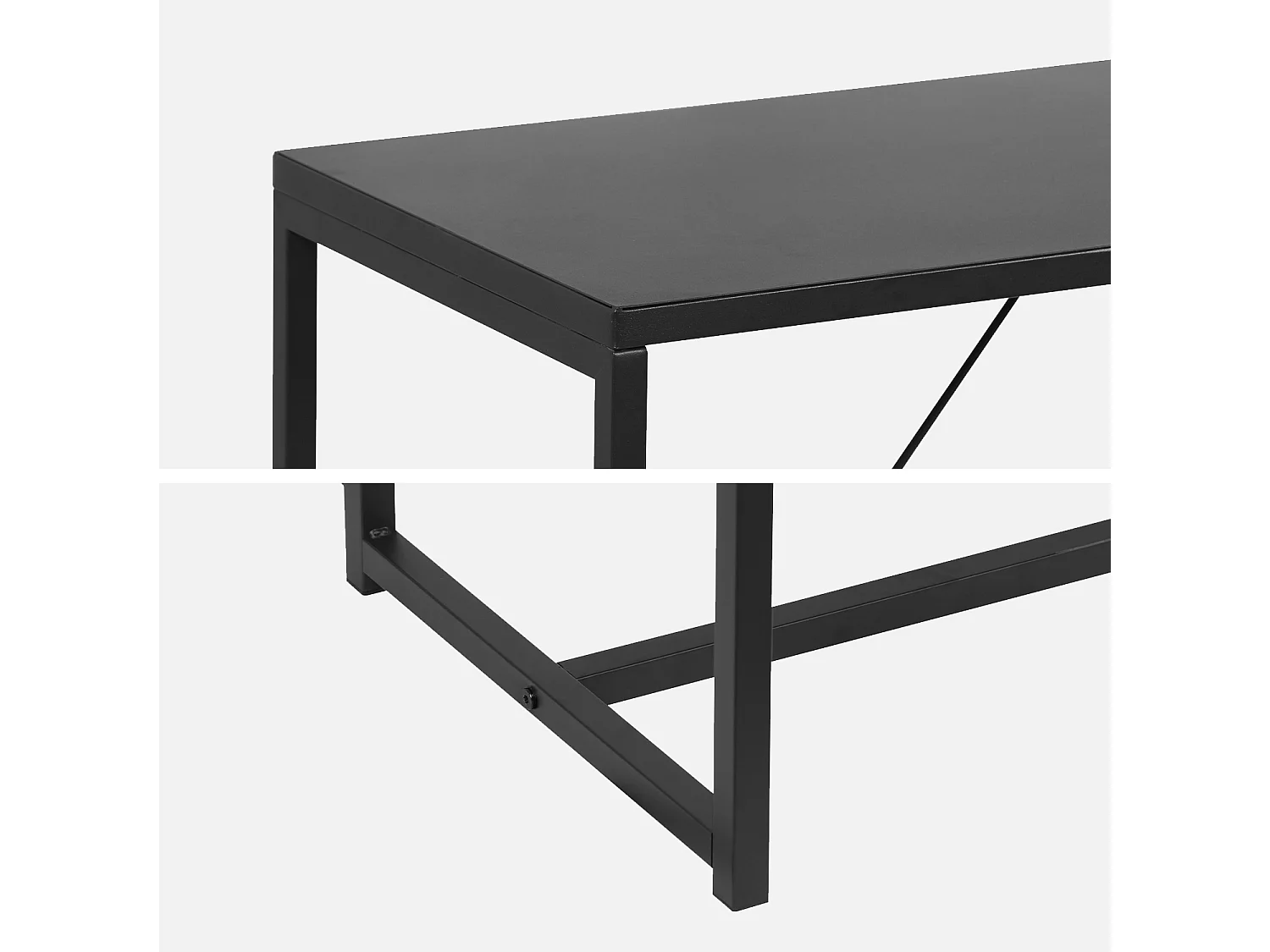 Consola de metal, 120cm negro