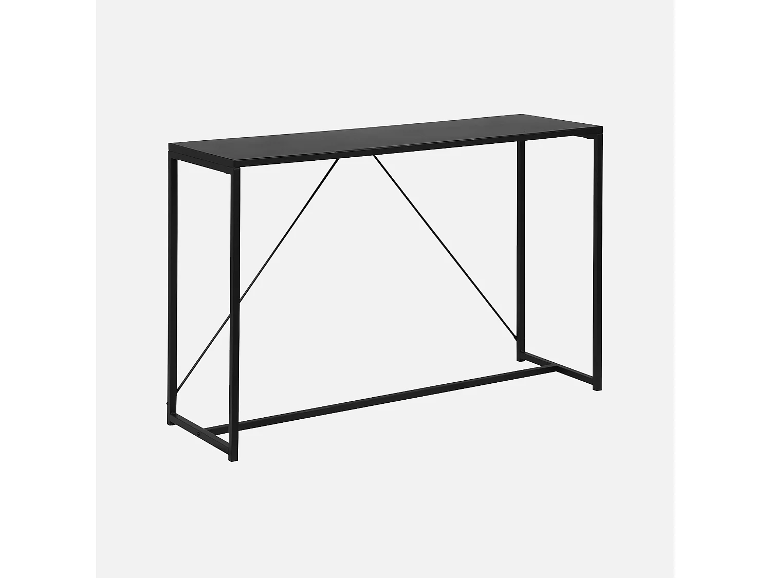 Consolle in metallo con barra di rinforzo, 120cm, nero