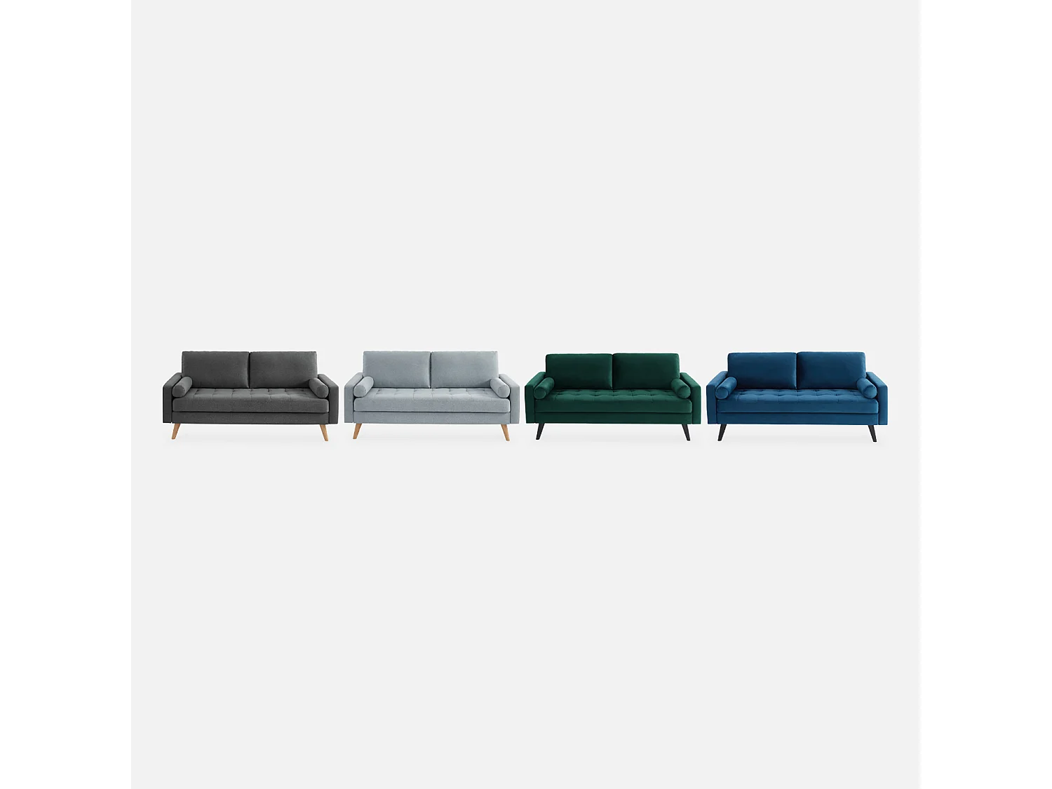 Canapé 3 places en tissu gris anthracite