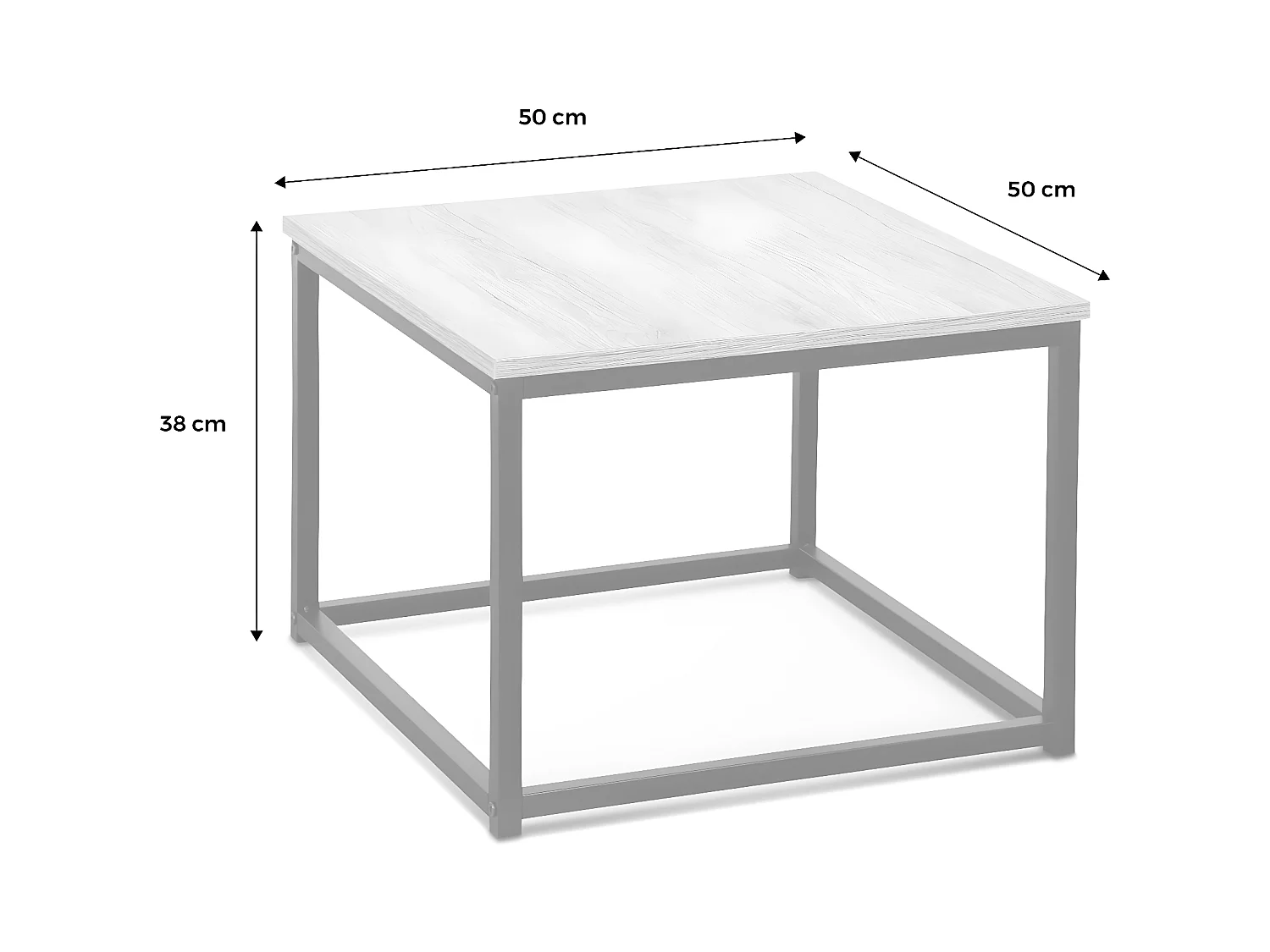 Mesa nido encastrable de metal y efecto madera, set de 3 madera