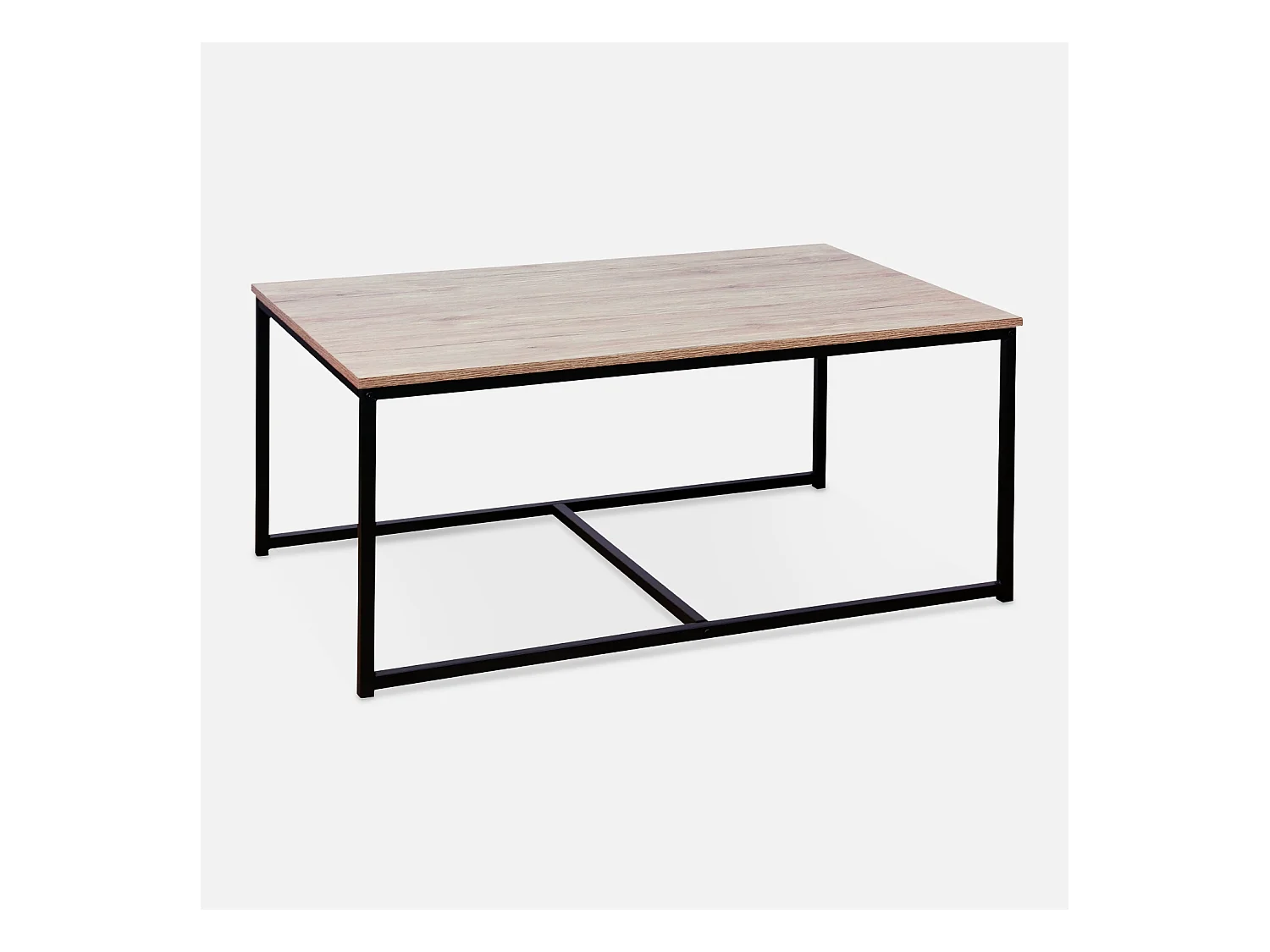 Mesa nido encastrable de metal y efecto madera, set de 3 madera