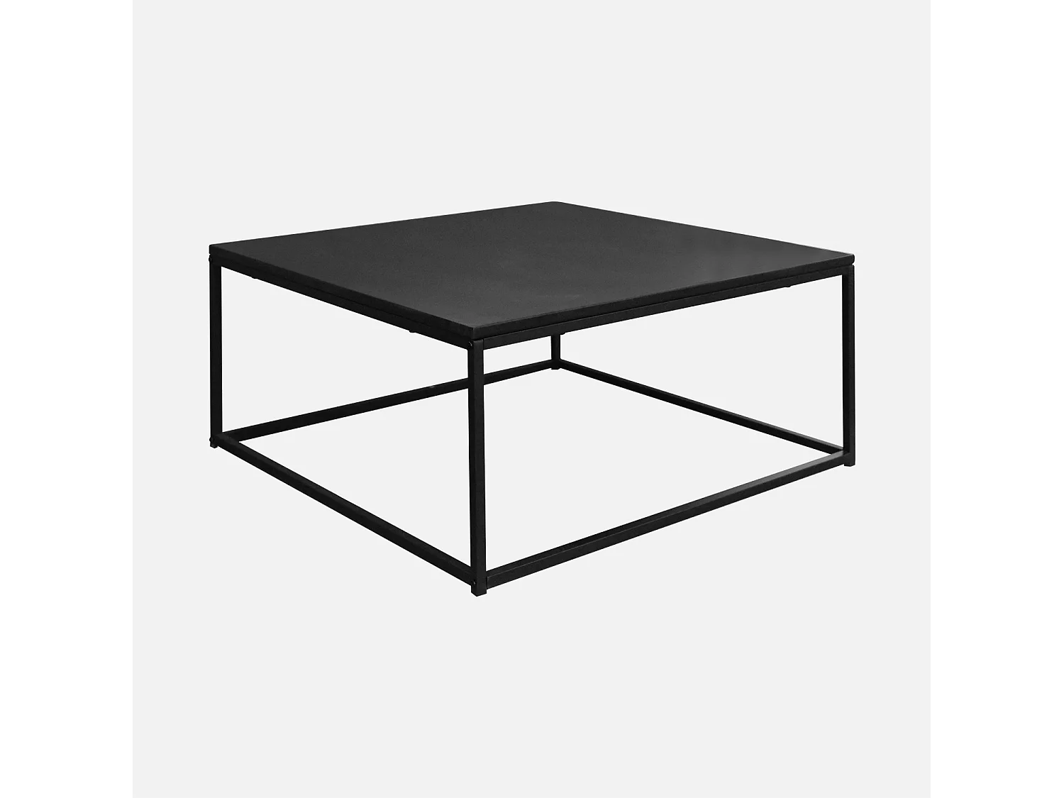 Table basse. Industrielle. structure métal noir. L 80 x l 80 x H 36cm