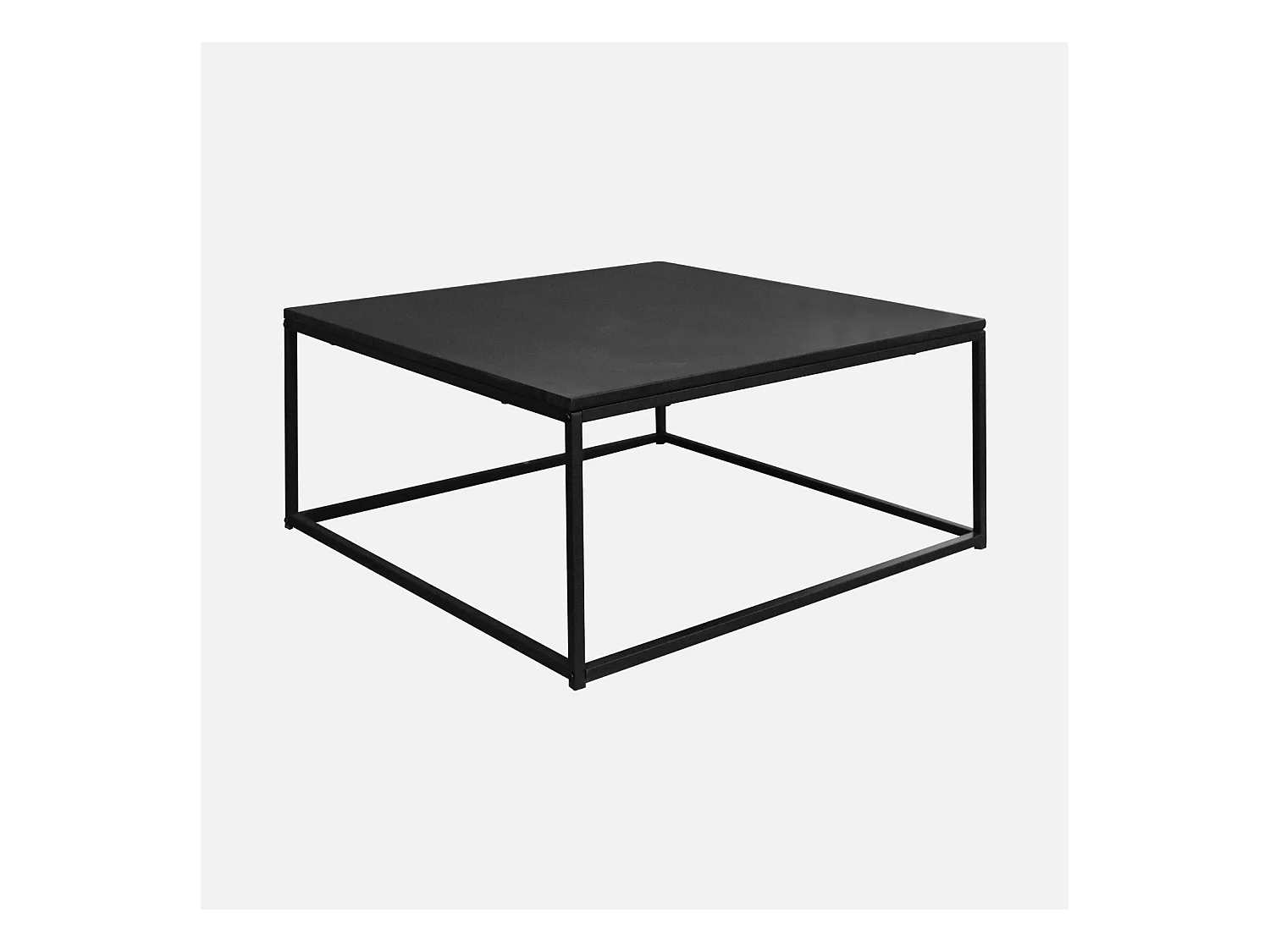 Table basse. Industrielle. structure métal noir. L 80 x l 80 x H 36cm