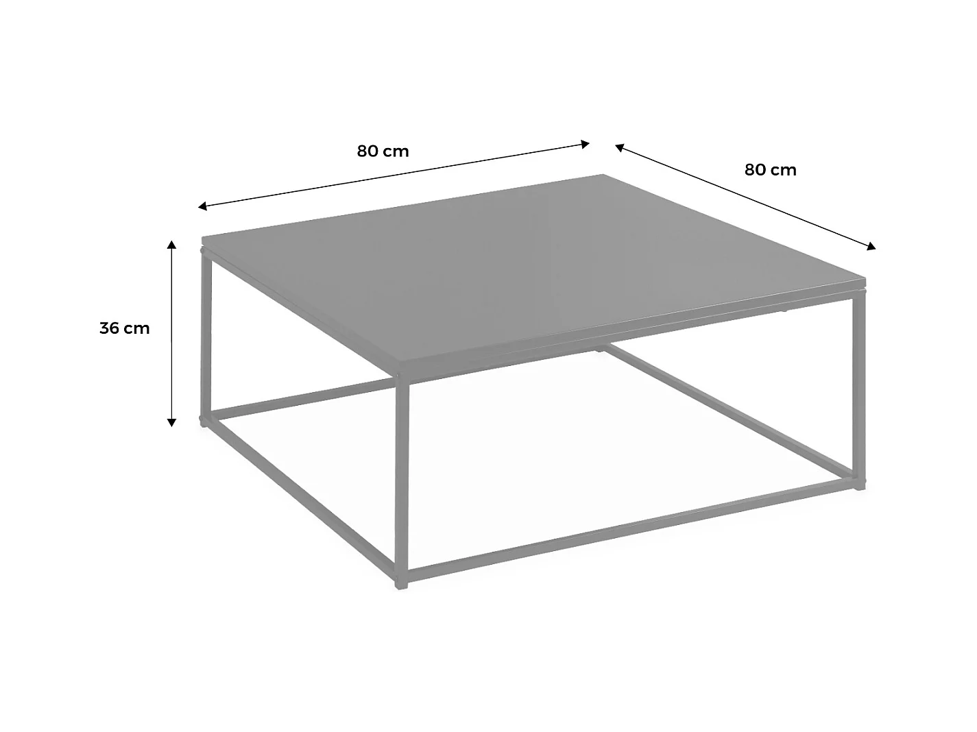 Mesa de centro de metal negro