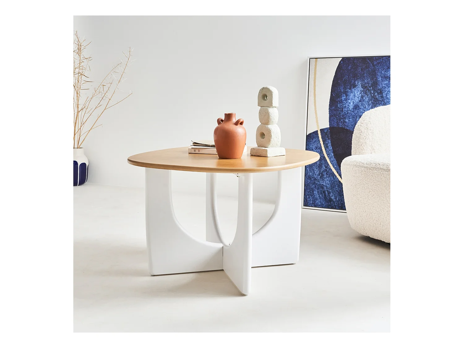 Table basse carrée 70cm MDF et placage chêne