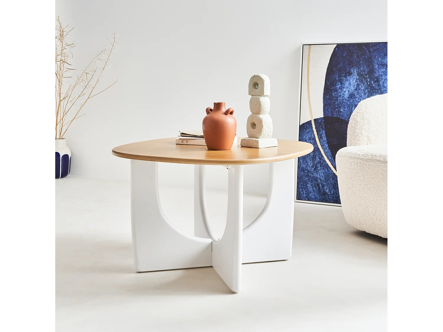 Table basse carrée 70cm MDF et placage chêne