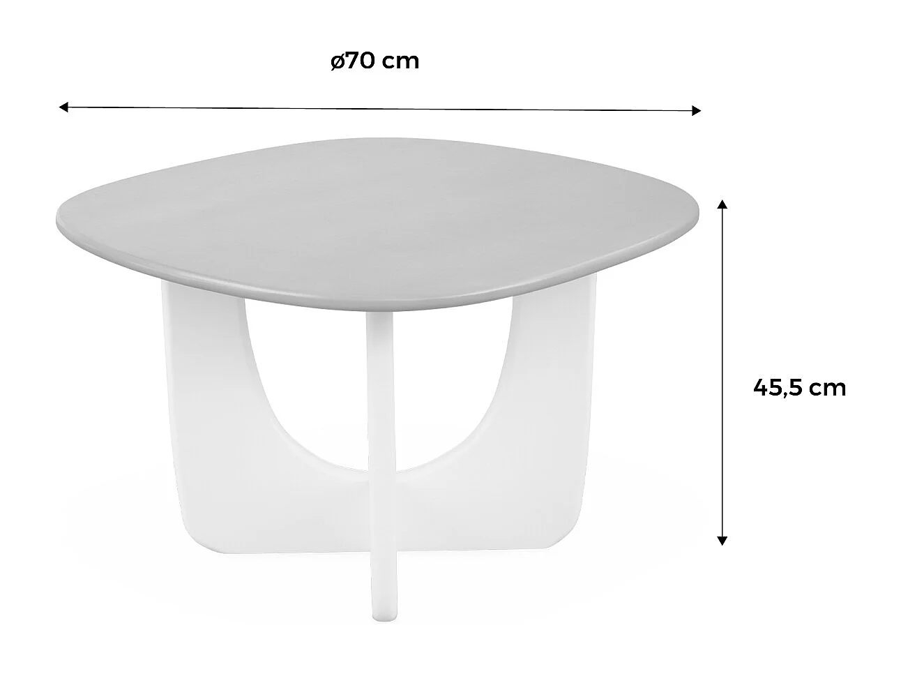Table basse carrée 70cm MDF et placage chêne