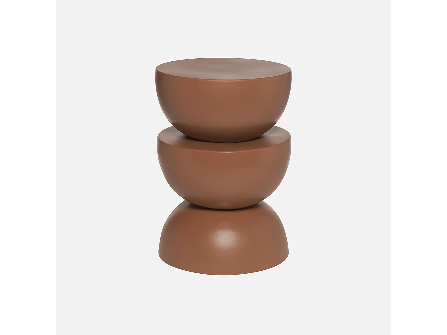 Mesa auxiliar o mesita de metal terracota