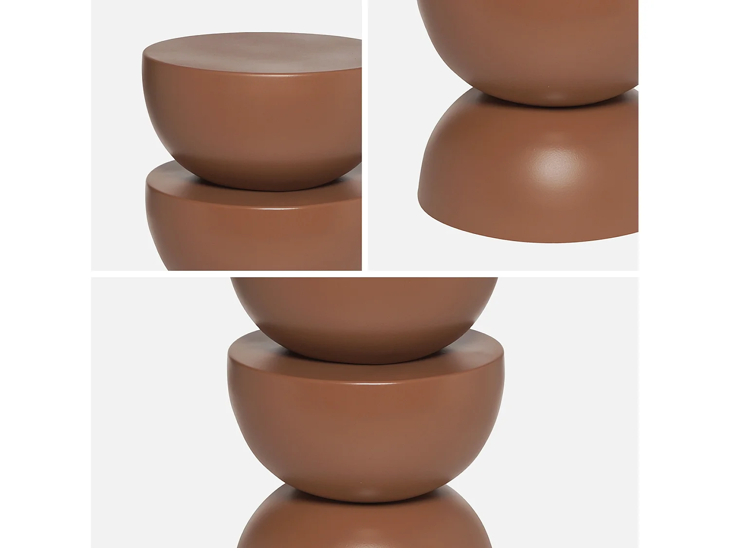 Mesa auxiliar o mesita de metal terracota