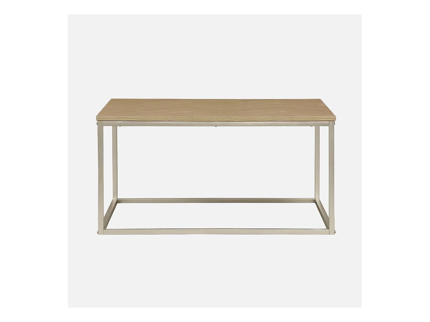 Table basse. Budapest. décor chevrons. structure métal. L 80 x l 80 x H 40cm