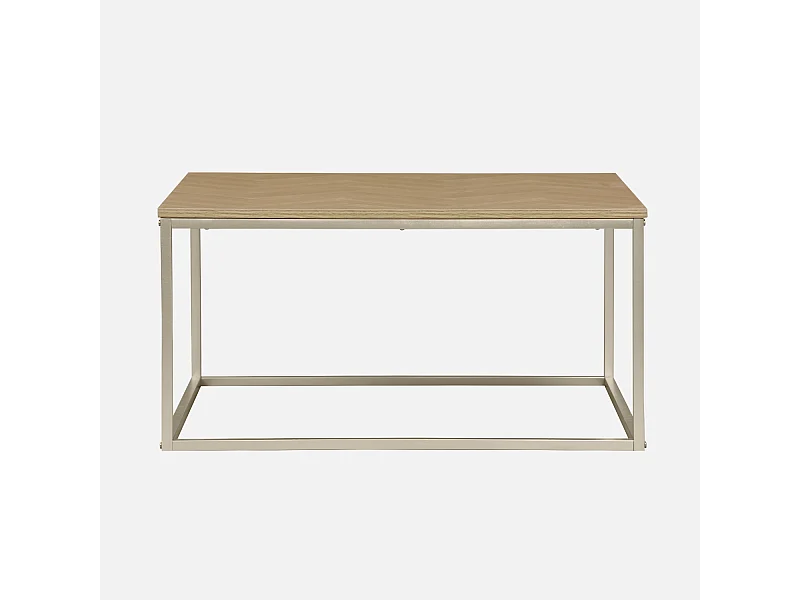 Table basse. Budapest. décor chevrons. structure métal. L 80 x l 80 x H 40cm