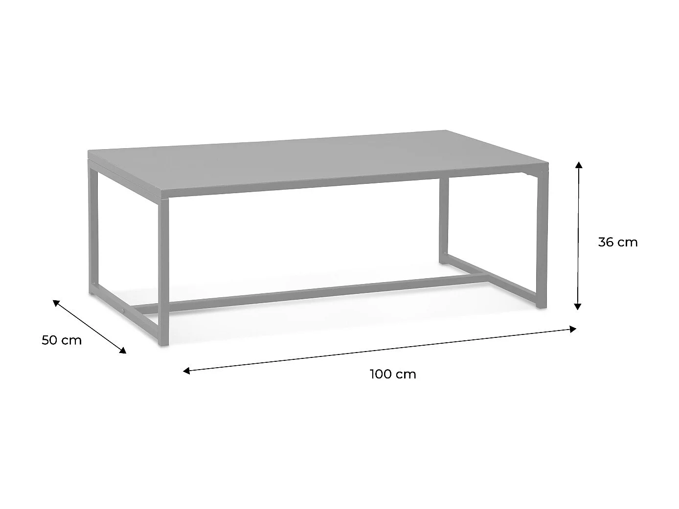 Mesa de centro de metal negro