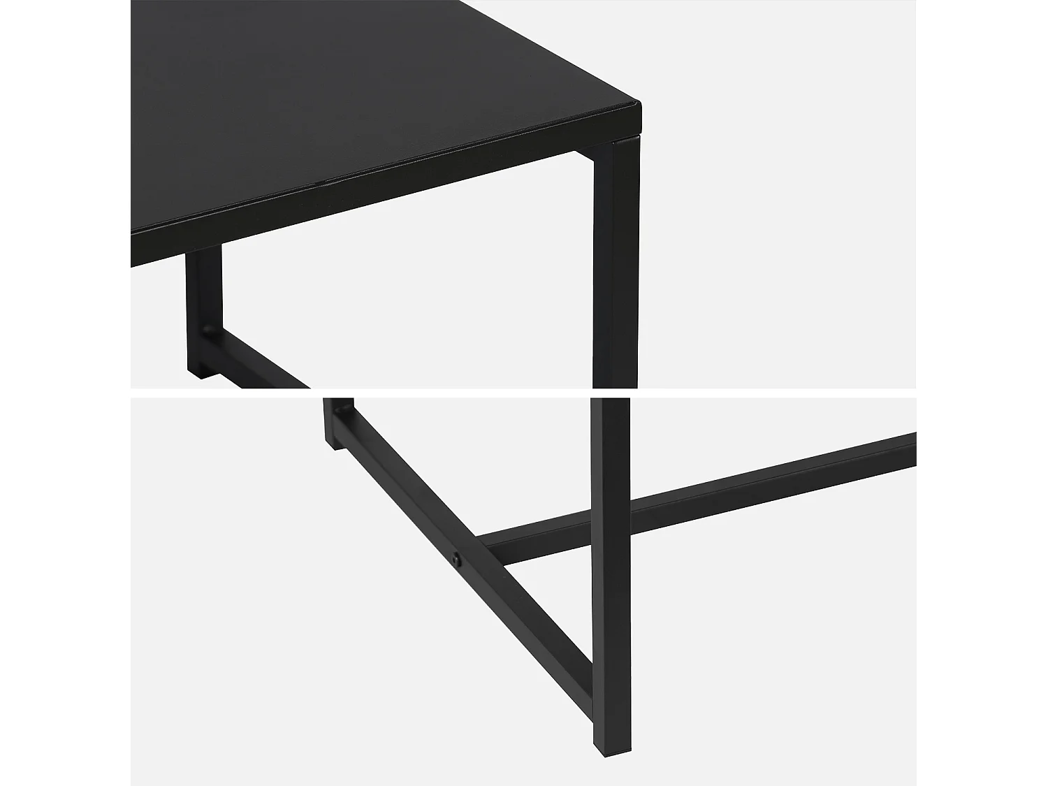 Mesa de centro de metal negro